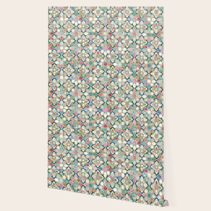 Muted Moroccan Mosaic Tiles Wallpaper Gallery Image 2