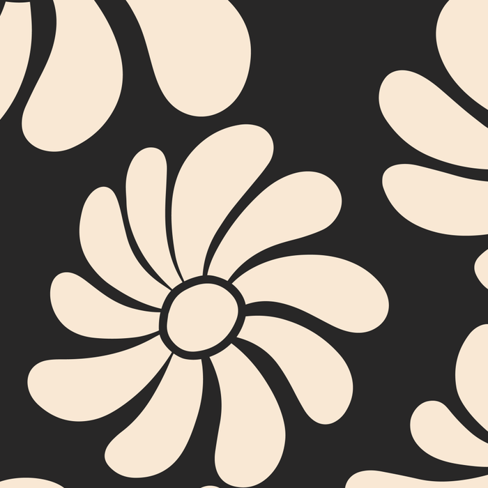 Black and White Retro Super Bloom - 70's vibe  Coffee Mug Gallery Image 2
