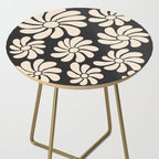 Black and White Retro Super Bloom - 70's vibe  Side Table Gallery Image 2