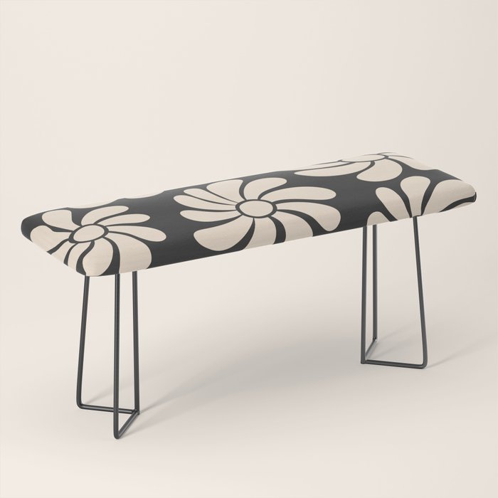 Black and White Retro Super Bloom - 70's vibe  Bench Gallery Image 1