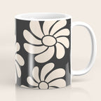 Black and White Retro Super Bloom - 70's vibe  Coffee Mug Gallery Image 1