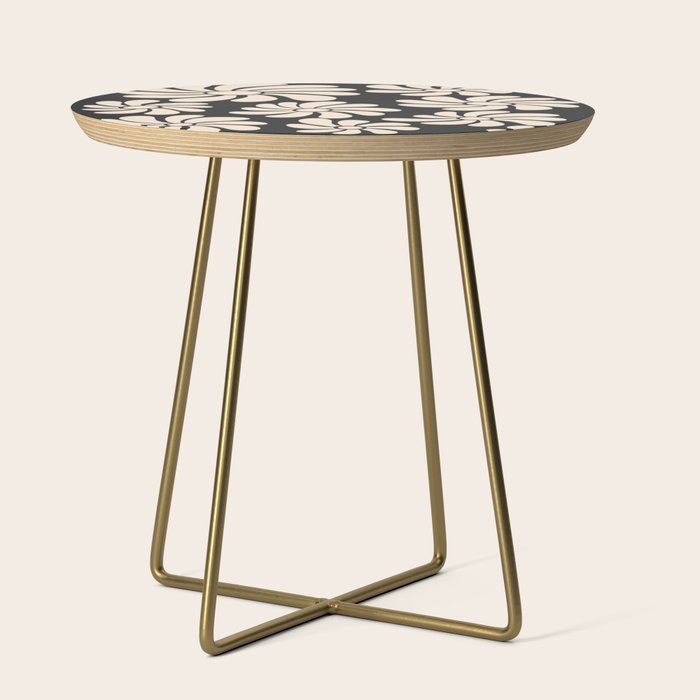 Black and White Retro Super Bloom - 70's vibe  Side Table Gallery Image 1