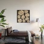 Black and White Retro Super Bloom - 70's vibe  Wood Wall Art Gallery Image 2