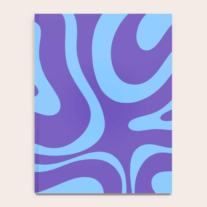 Modern Retro Liquid Swirl Fluid Abstract Purple Blue Pattern Notebook Gallery Image 4