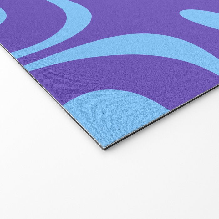 Modern Retro Liquid Swirl Fluid Abstract Purple Blue Pattern Welcome Mat Gallery Image 2