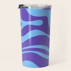 Modern Retro Liquid Swirl Fluid Abstract Purple Blue Pattern Travel Mug Gallery Image 3