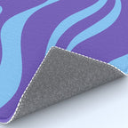 Modern Retro Liquid Swirl Fluid Abstract Purple Blue Pattern Rug Gallery Image 4