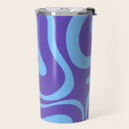 Modern Retro Liquid Swirl Fluid Abstract Purple Blue Pattern Travel Mug Gallery Image 2