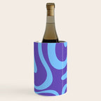 Modern Retro Liquid Swirl Fluid Abstract Purple Blue Pattern Wine Chiller Gallery Image 3