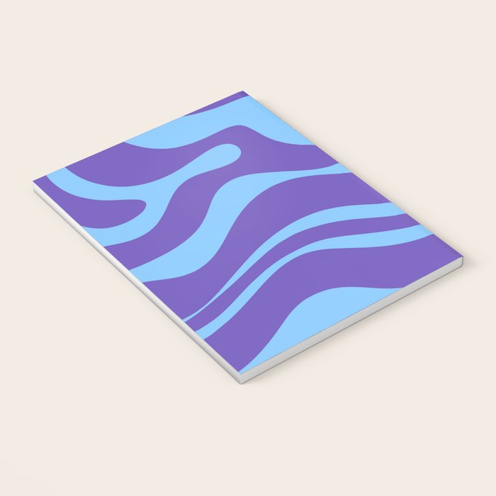 Modern Retro Liquid Swirl Fluid Abstract Purple Blue Pattern Notebook Gallery Image 3