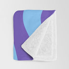 Modern Retro Liquid Swirl Fluid Abstract Purple Blue Pattern Throw Blanket Gallery Image 3