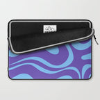 Modern Retro Liquid Swirl Fluid Abstract Purple Blue Pattern Laptop Sleeve Gallery Image 2