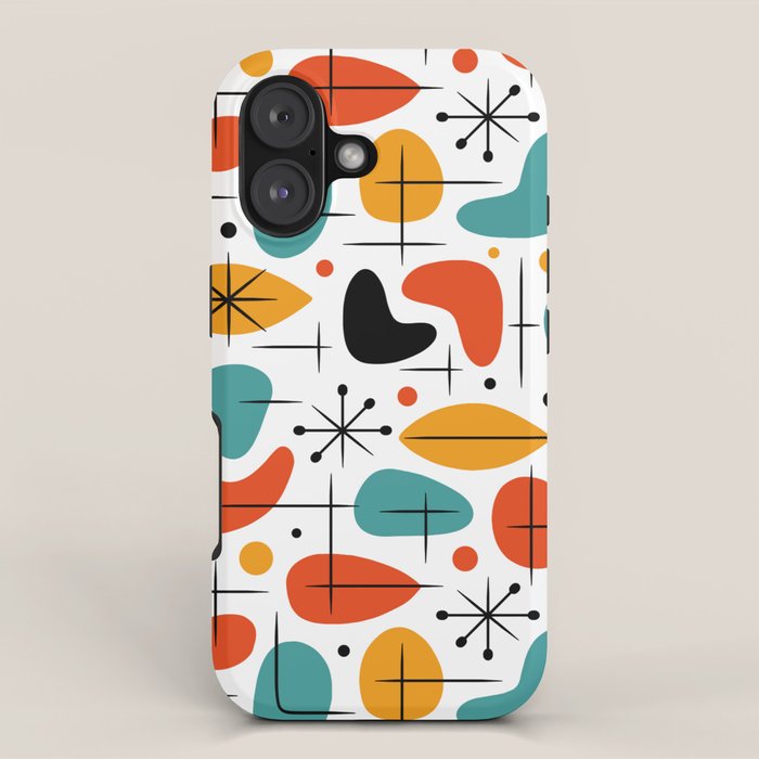 Retro Mid Century Modern Atomic Starburst Pattern iPhone Case Gallery Image 1