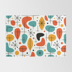 Retro Mid Century Modern Atomic Starburst Pattern Rug Gallery Image 2