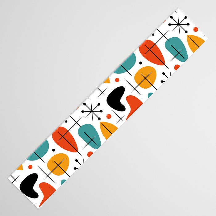 Retro Mid Century Modern Atomic Starburst Pattern Table Runner Gallery Image 3