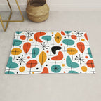 Retro Mid Century Modern Atomic Starburst Pattern Rug Gallery Image 1