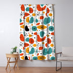 Retro Mid Century Modern Atomic Starburst Pattern Window Curtain Gallery Image 5