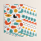 Retro Mid Century Modern Atomic Starburst Pattern Wrapping Paper Gallery Image 3