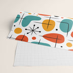 Retro Mid Century Modern Atomic Starburst Pattern Wrapping Paper Gallery Image 2
