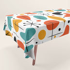 Retro Mid Century Modern Atomic Starburst Pattern Tablecloth Gallery Image 1