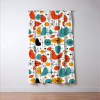 Retro Mid Century Modern Atomic Starburst Pattern Window Curtain Gallery Image 3