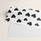 Hearts Love Black and White Pattern Wrapping Paper Gallery Image 2