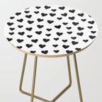 Hearts Love Black and White Pattern Side Table Gallery Image 2