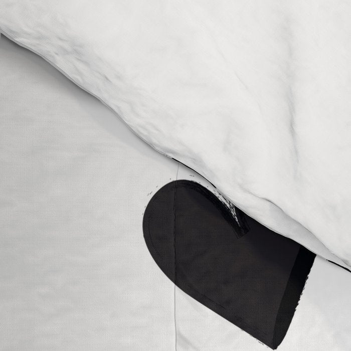 Hearts Love Black and White Pattern Comforter Gallery Image 4