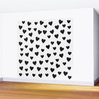 Hearts Love Black and White Pattern Wall Mural Gallery Image 2