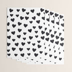 Hearts Love Black and White Pattern Wrapping Paper Gallery Image 3