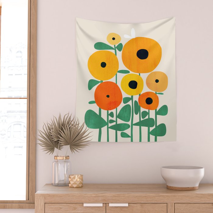 Sunflower and Bee Wall Tapestry Gallery Image 2