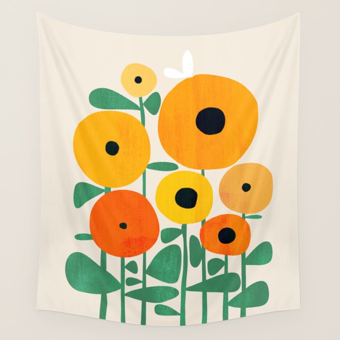 Sunflower and Bee Wall Tapestry Gallery Image 4