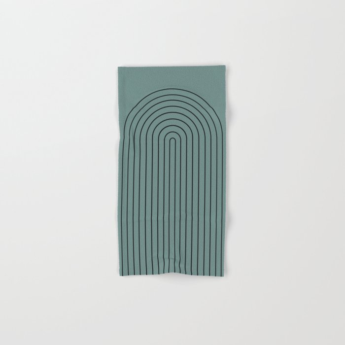 Minimal Arch XLV Neutral Teal Modern Geometric Lines Bath Towel Gallery Image 1