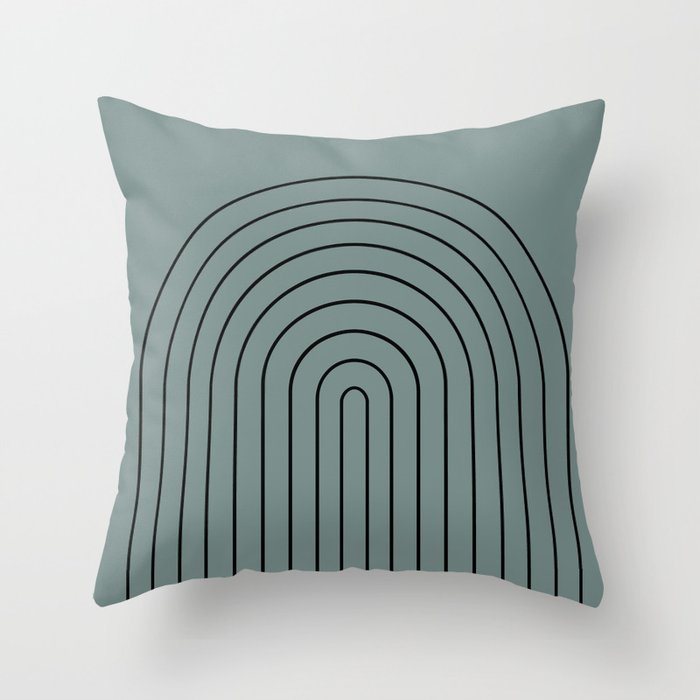 Minimal Arch XLV Neutral Teal Modern Geometric Lines Throw Pillow Gallery Image 6