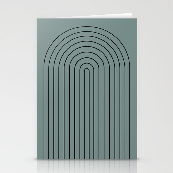 Minimal Arch XLV Neutral Teal Modern Geometric Lines Stationery Card Gallery Image 2