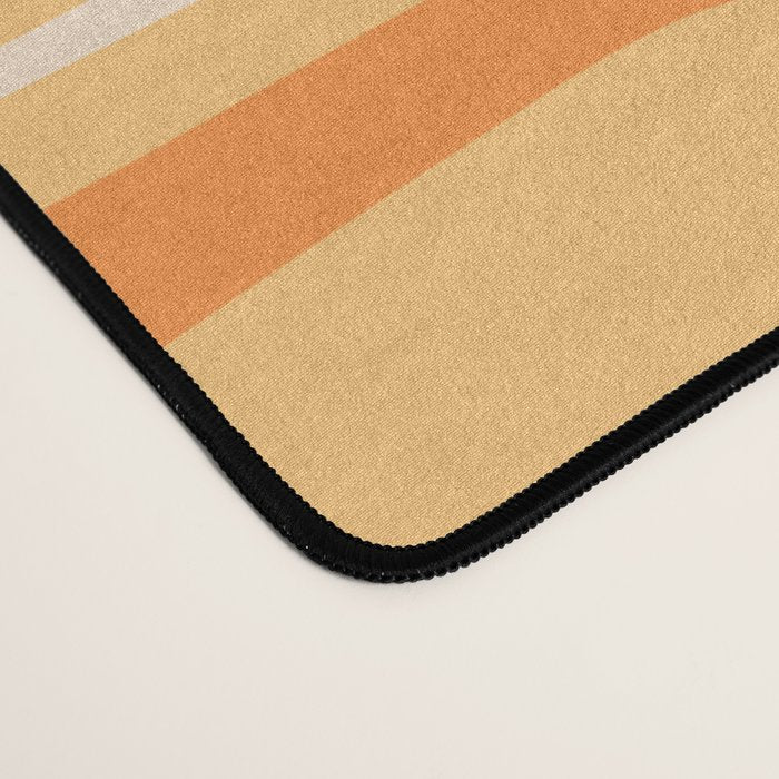 Mid Century Modern Piquet Abstract Multi Tiled Geometric Pattern in Orange Tangerine Tones Desk Mat Gallery Image 4