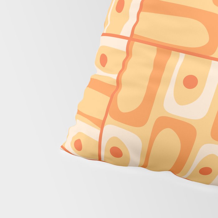 Mid Century Modern Piquet Abstract Multi Tiled Geometric Pattern in Orange Tangerine Tones Pillow Sham Gallery Image 4