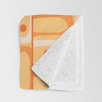 Mid Century Modern Piquet Abstract Multi Tiled Geometric Pattern in Orange Tangerine Tones Throw Blanket Gallery Image 3