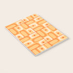 Mid Century Modern Piquet Abstract Multi Tiled Geometric Pattern in Orange Tangerine Tones Notebook Gallery Image 3