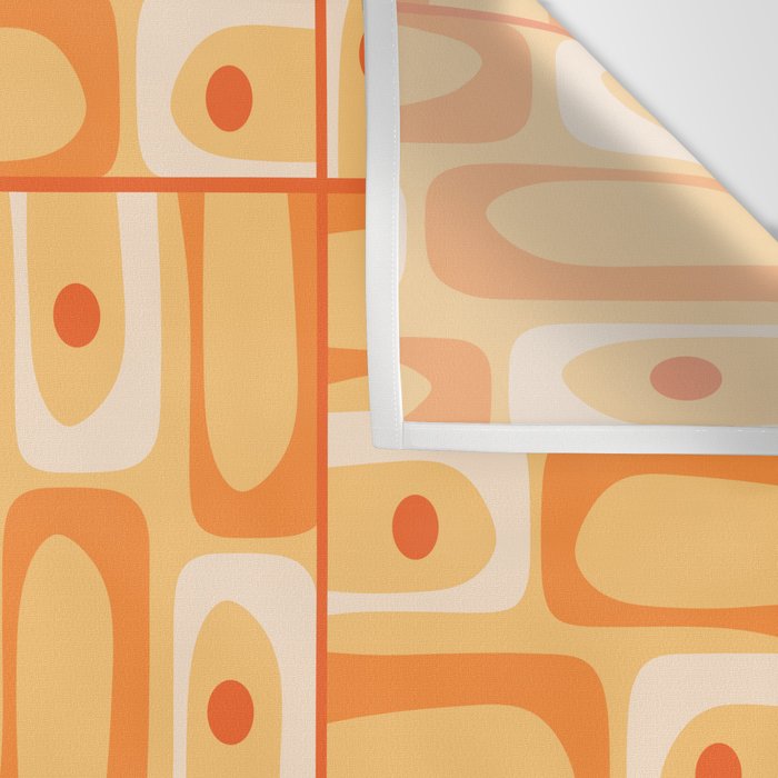 Mid Century Modern Piquet Abstract Multi Tiled Geometric Pattern in Orange Tangerine Tones Wall Tapestry Gallery Image 3