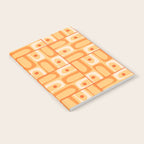 Mid Century Modern Piquet Abstract Multi Tiled Geometric Pattern in Orange Tangerine Tones Notebook Gallery Image 2