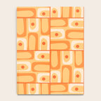 Mid Century Modern Piquet Abstract Multi Tiled Geometric Pattern in Orange Tangerine Tones Notebook Gallery Image 4