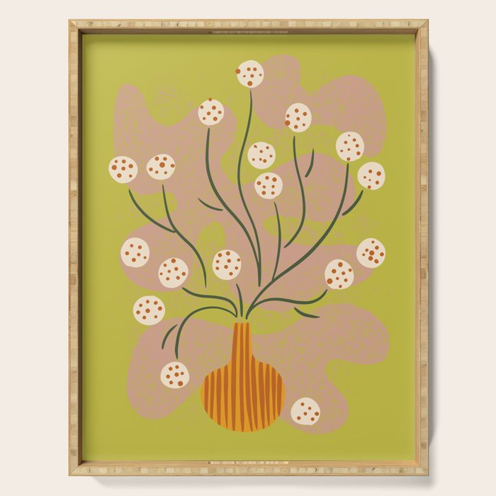 Round Flower Still Life Serving Tray Gallery Image 1