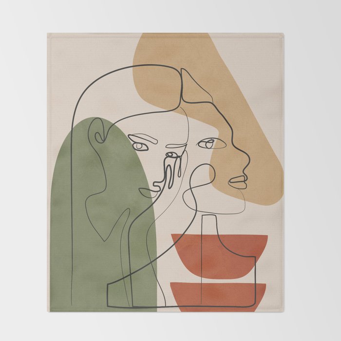 Abstract Faces 2  Throw Blanket Gallery Image 2