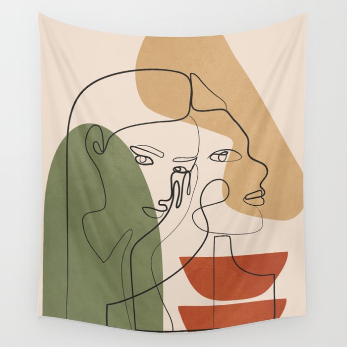 Abstract Faces 2  Wall Tapestry Gallery Image 4