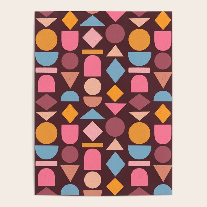 Geo Mod Shapes - Dark Poster Gallery Image 1