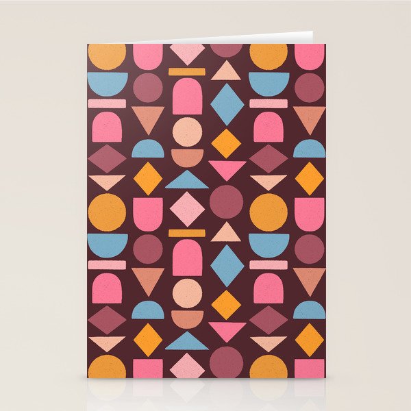 Geo Mod Shapes - Dark Stationery Card Gallery Image 1