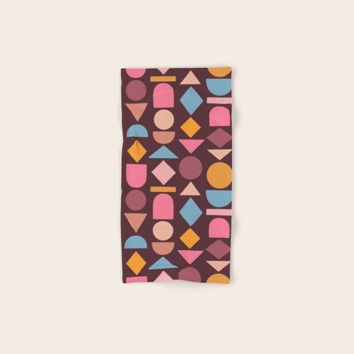 Geo Mod Shapes - Dark Bath Towel Gallery Image 1