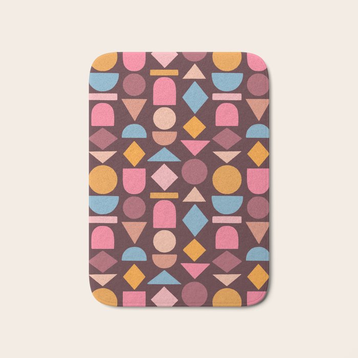 Geo Mod Shapes - Dark Bath Mat Gallery Image 1