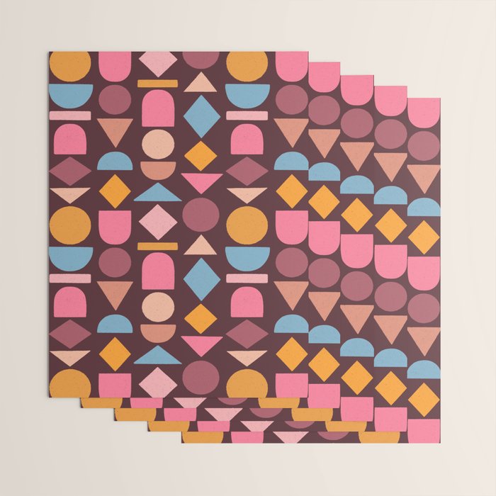 Geo Mod Shapes - Dark Wrapping Paper Gallery Image 3
